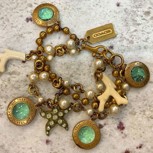 Coach Ocean Theme Sea Glass Charm Bracelet
